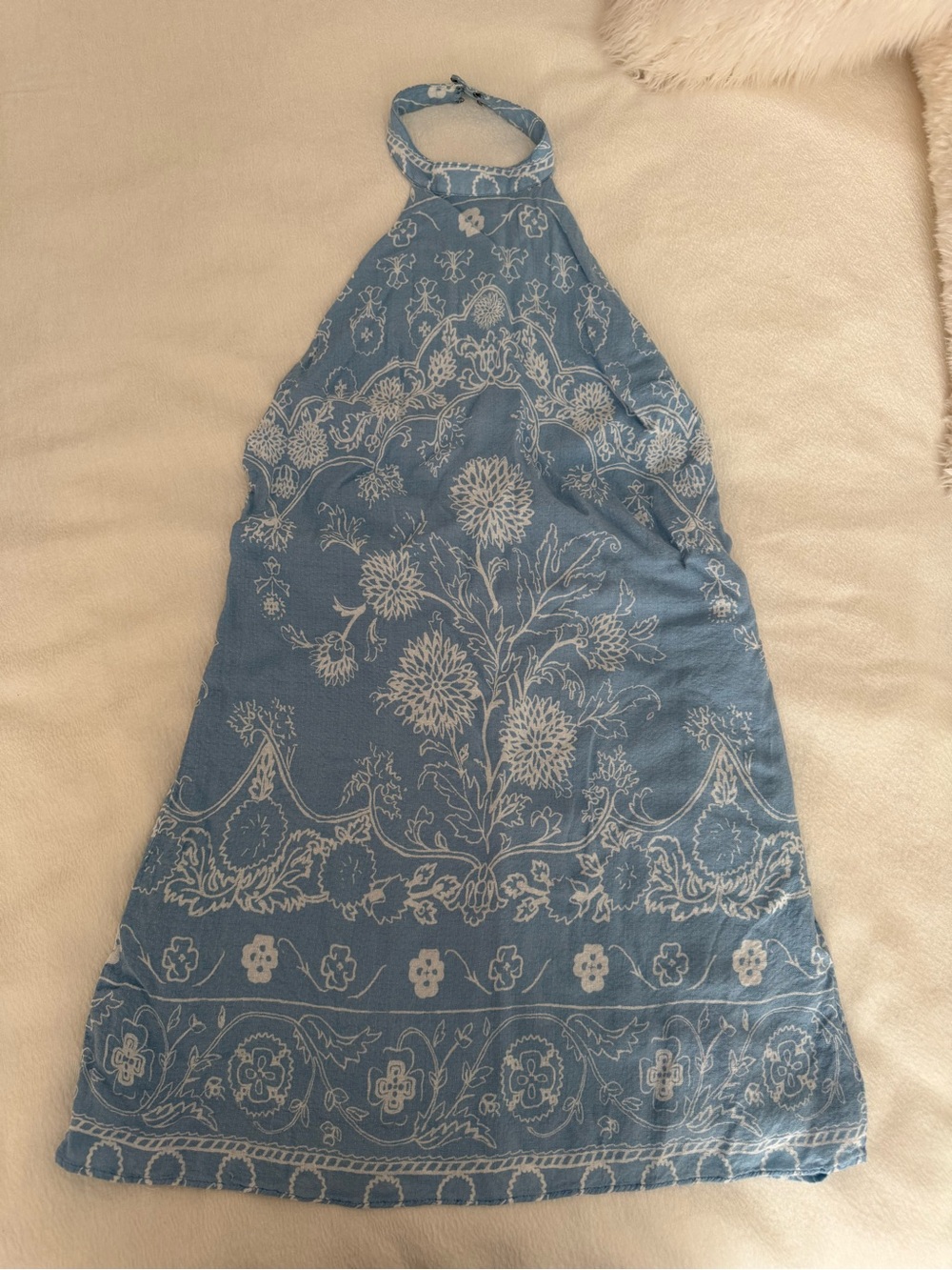 Urban Outfitters Blue Floral Halter Mini Dress